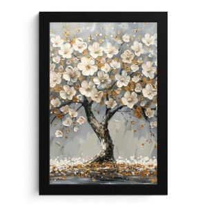 MuchoWow ZARÁMOVANÝ PLAGÁT Strom - Kvety - Biela - Príroda - Umenie 20x30 cm vyobraziť