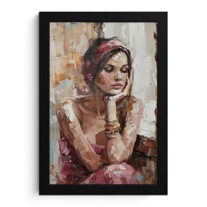 MuchoWow ZARÁMOVANÝ PLAGÁT Žena - vzhľad maľby - portrét - moderný 20x30 cm vyobraziť