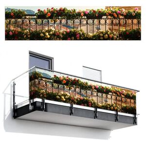 MuchoWow BALKÓNOVÁ ZÁSTENA Kvety - Plot - Krajina mesta - Leto 500x120 cm vyobraziť