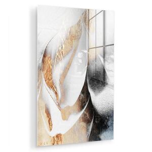MuchoWow OBRAZ NA AKRYLOVOM SKLE Luxusné - abstraktné - zlaté - biele 60x90 cm vyobraziť