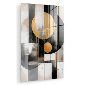 MuchoWow OBRAZ NA AKRYLOVOM SKLE Abstraktné - Zlato - Striebro - Tvary - Estetické - Moderné 40x60 cm vyobraziť