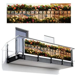 MuchoWow BALKÓNOVÁ ZÁSTENA Kvety - Plot - Krajina mesta - Leto 300x95 cm vyobraziť