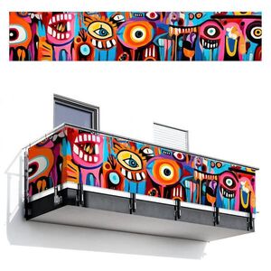 MuchoWow BALKÓNOVÁ ZÁSTENA Abstraktné - Tvár - Farebné 500x95 cm vyobraziť