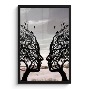 MuchoWow ZARÁMOVANÝ PLAGÁT Pláž - more - ľudia - strom - moderné umenie 40x60 cm vyobraziť