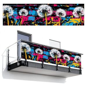 MuchoWow BALKÓNOVÁ ZÁSTENA Street art - Farebné - Nástenné 300x80 cm vyobraziť
