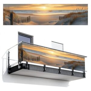 MuchoWow BALKÓNOVÁ ZÁSTENA Pláž - duny - západ slnka 500x120 cm vyobraziť