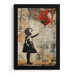MuchoWow ZARÁMOVANÝ PLAGÁT Graffiti - Banksy - Dievča - Street art 20x30 cm vyobraziť