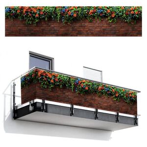 MuchoWow BALKÓNOVÁ ZÁSTENA Kvety - stena - zelená - oranžová 500x110 cm vyobraziť