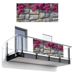 MuchoWow BALKÓNOVÁ ZÁSTENA Bougainvillea - kamenná stena - ružová 200x90 cm vyobraziť
