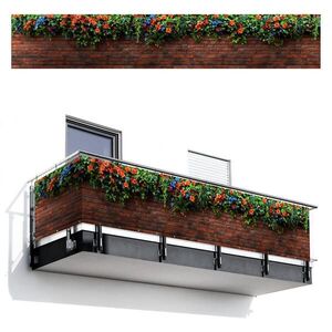 MuchoWow BALKÓNOVÁ ZÁSTENA Kvety - stena - zelená - oranžová 500x90 cm vyobraziť