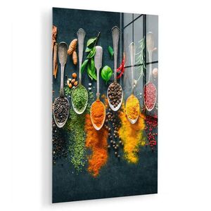 MuchoWow OBRAZ NA AKRYLOVOM SKLE Bylinky - korenie - lyžičky 40x60 cm vyobraziť