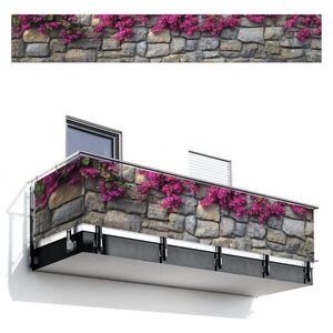 MuchoWow BALKÓNOVÁ ZÁSTENA Bougainvillea - kamenná stena - ružová 500x75 cm vyobraziť