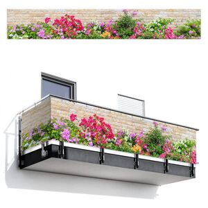 MuchoWow BALKÓNOVÁ ZÁSTENA Kvety - rastliny - listy - kamene 500x80 cm vyobraziť