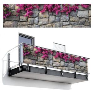 MuchoWow BALKÓNOVÁ ZÁSTENA Bougainvillea - kamenná stena - ružová 300x75 cm vyobraziť