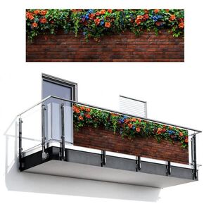 MuchoWow BALKÓNOVÁ ZÁSTENA Kvety - stena - zelená - oranžová 300x100 cm vyobraziť