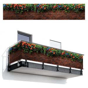 MuchoWow BALKÓNOVÁ ZÁSTENA Kvety - stena - zelená - oranžová 500x95 cm vyobraziť