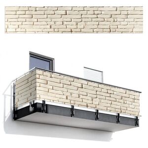 MuchoWow BALKÓNOVÁ ZÁSTENA Tehly - Nástenné - Svetlé - Biele 500x100 cm vyobraziť