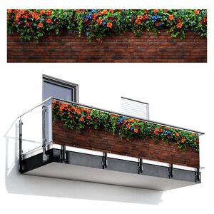 MuchoWow BALKÓNOVÁ ZÁSTENA Kvety - stena - zelená - oranžová 300x80 cm vyobraziť