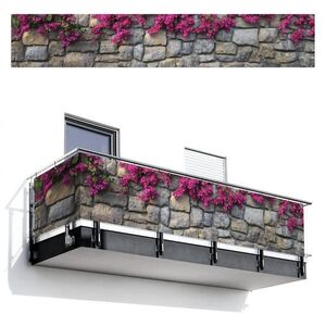 MuchoWow BALKÓNOVÁ ZÁSTENA Bougainvillea - kamenná stena - ružová 500x85 cm vyobraziť
