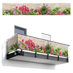 MuchoWow BALKÓNOVÁ ZÁSTENA Kvety - rastliny - listy - kamene 500x85 cm vyobraziť