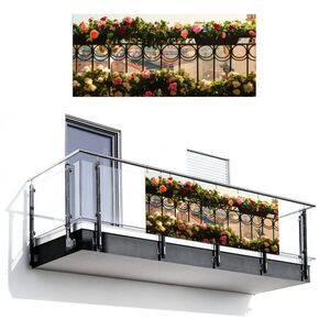 MuchoWow BALKÓNOVÁ ZÁSTENA Kvety - Plot - Krajina mesta - Leto 200x90 cm vyobraziť