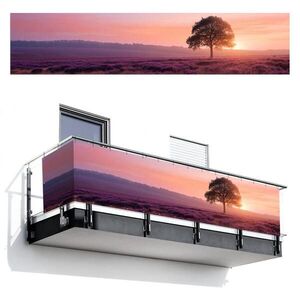 MuchoWow BALKÓNOVÁ ZÁSTENA Strom - vres - východ slnka 500x110 cm vyobraziť