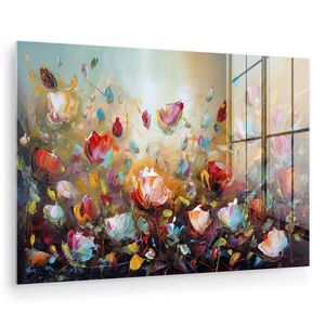 MuchoWow OBRAZ NA AKRYLOVOM SKLE Kvety - Umenie - Príroda - Olejomaľba 60x40 cm vyobraziť
