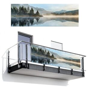 MuchoWow BALKÓNOVÁ ZÁSTENA Jazero - hmla - hory - krajina 300x100 cm vyobraziť