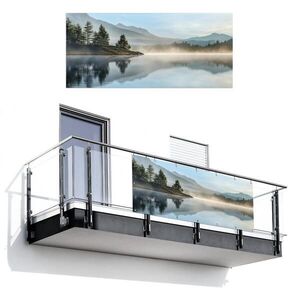 MuchoWow BALKÓNOVÁ ZÁSTENA Jazero - hmla - hory - krajina 200x90 cm vyobraziť