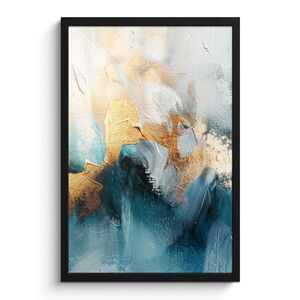 MuchoWow ZARÁMOVANÝ PLAGÁT Abstraktné - umenie - zlaté - modré 40x60 cm vyobraziť