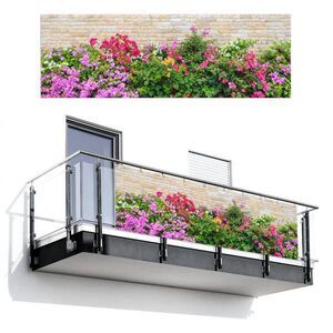 MuchoWow BALKÓNOVÁ ZÁSTENA Kvety - rastliny - listy - kamene 300x100 cm vyobraziť