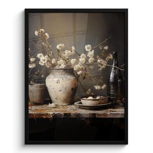 MuchoWow ZARÁMOVANÝ PLAGÁT Zátišie - Kvety - Kytica - Váza - Víno 60x80 cm vyobraziť