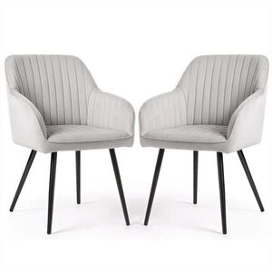 RAUMHIRSCH FURNITURE ČALÚNENÁ STOLIČKA, sada 2 ks, kovové nohy, šedá, 54, 5/82/58 vyobraziť
