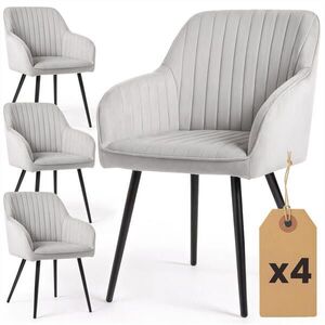 RAUMHIRSCH FURNITURE ČALÚNENÉ STOLIČKY, sada 4 ks, kovové nohy, šedá, čierna 54, 5/82/58 vyobraziť