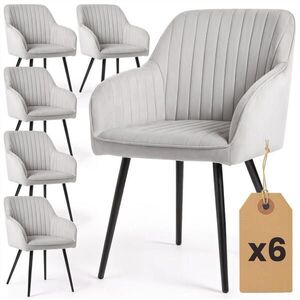 RAUMHIRSCH FURNITURE ČALÚNENÁ STOLIČKA, sada 6 ks, kovové nohy, šedá, čierna 54, 5/82/58 vyobraziť