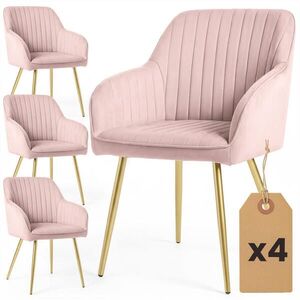 RAUMHIRSCH FURNITURE ČALÚNENÁ STOLIČKA, 4-dielna sada, kovové nohy, ružová, zlatá 54, 5/82/58 vyobraziť