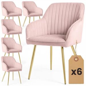 RAUMHIRSCH FURNITURE ČALÚNENÁ STOLIČKA, sada 6 ks, kovové nohy, ružová, zlatá 54, 5/82/58 vyobraziť