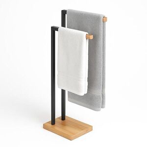 Relaxdays DRŽIAK Čierny voľne stojaci 2-tyčový kov 80, 5 cm vyobraziť