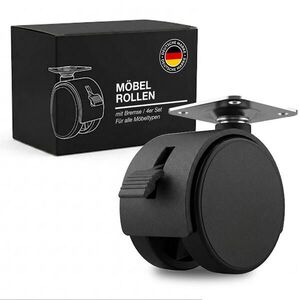 K-Möbel NÁBYTKOVÉ KOLIESKA 40 mm, sada 4 kusov s brzdou vyobraziť