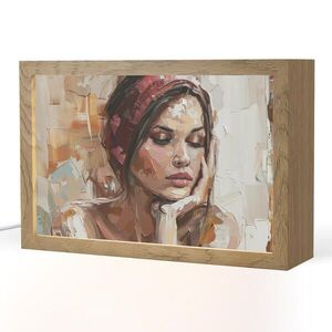 OnlyWow STOLNÁ LAMPA Žena - vzhľad maľby - portrét - moderný 30x20 cm vyobraziť