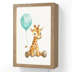 OnlyWow NÁSTENNÉ SVIETIDLO Žirafa - Dieťa - Zvieratá - Modrý balón 20x30 cm vyobraziť