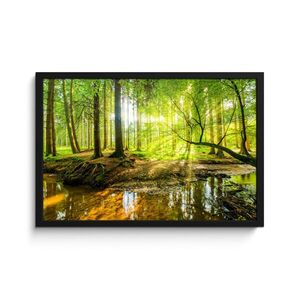 MuchoWow ZARÁMOVANÝ PLAGÁT Les - Krajina - Voda - Stromy - Slnko - Zelená - Príroda 60x40 cm vyobraziť