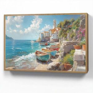 OnlyWow NÁSTENNÉ SVIETIDLO Lode - skaly - more - slnko 90x60 cm vyobraziť