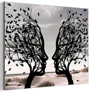 MuchoWow KOVOVÝ OBRAZ Pláž - more - ľudia - strom - moderné umenie 40x30 cm vyobraziť