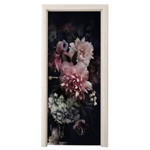 MuchoWow NÁLEPKA NA DVERE Kvety - Vintage - pastelové - ružové - biele 85x215 cm vyobraziť