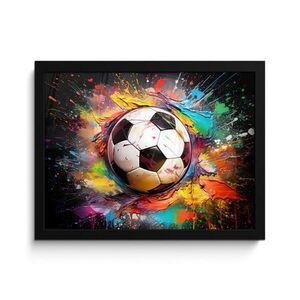 MuchoWow ZARÁMOVANÝ PLAGÁT Futbal - Farba - Farby - Čierna - Biela 40x30 cm vyobraziť