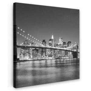 MuchoWow OBRAZ NA PLÁTNE New York - Most - Brooklyn - Čiernobiely - Architektúra 20x20 cm vyobraziť