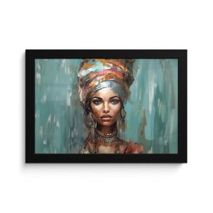MuchoWow ZARÁMOVANÝ PLAGÁT Žena - Umenie - Šperky - Portrét 30x20 cm vyobraziť