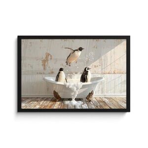 MuchoWow ZARÁMOVANÝ PLAGÁT Vintage - Tučniak - Vaňa - Pena 60x40 cm vyobraziť