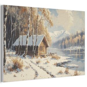 MuchoWow AKUSTICKÝ OBRAZ Zima - Sneh - Domov - Príroda 90x60 cm vyobraziť